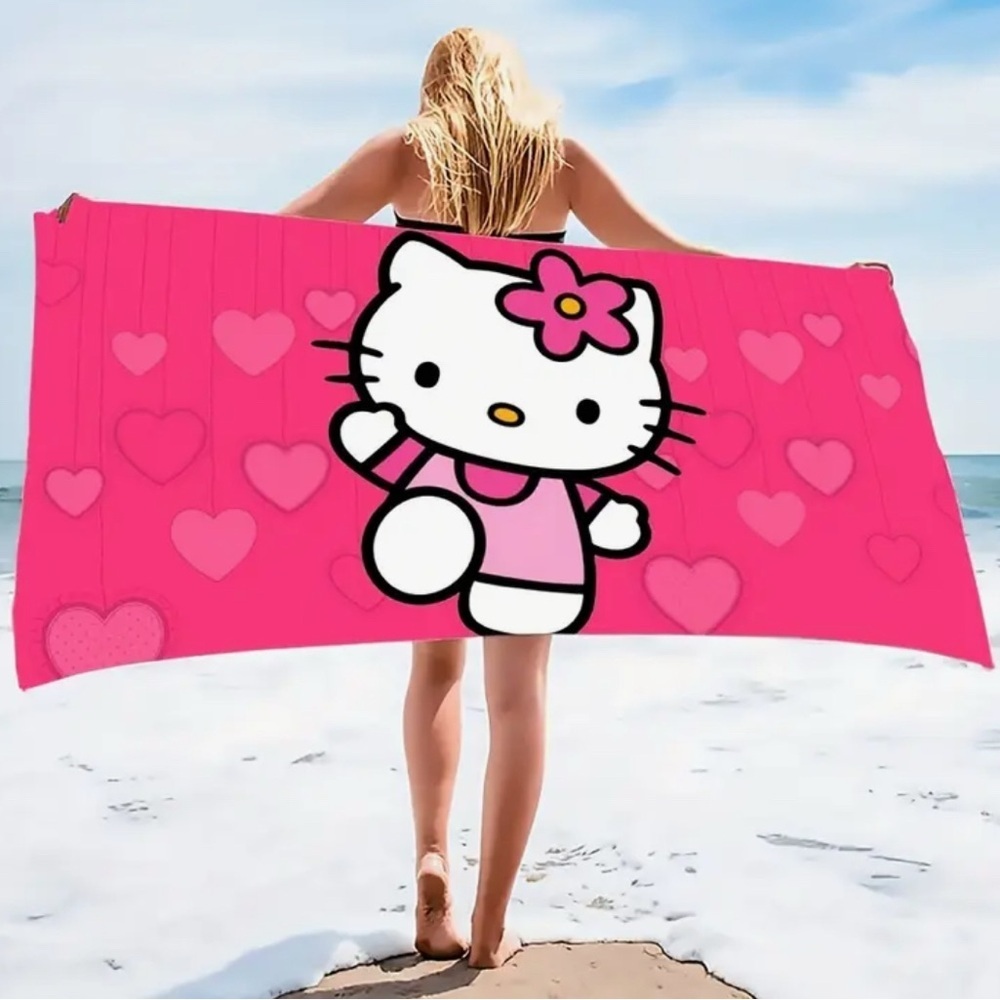 Hello Kitty | Girls Shoe Size 11.5 -12 | Tote Slides Towel - Picture 4 of 6